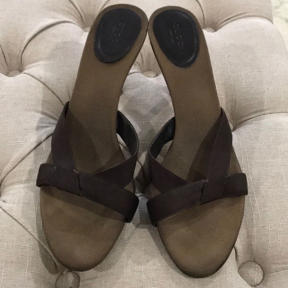 Gucci Sandal Slides With Kitten Heel - image 3